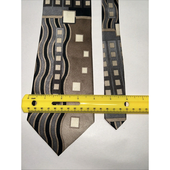 Pierre Balman Tones Of Brown Geometric Design - Picture 5 of 5